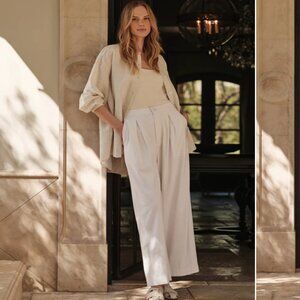 Jenni Kayne Relaxed Trouser, in color Ivory (beige), size 6